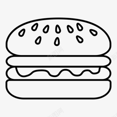 汉堡包美式快餐图标图标