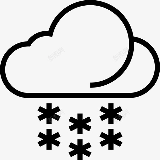 下雪22号天气线性图标svg_新图网 https://ixintu.com 22号天气 下雪 线性