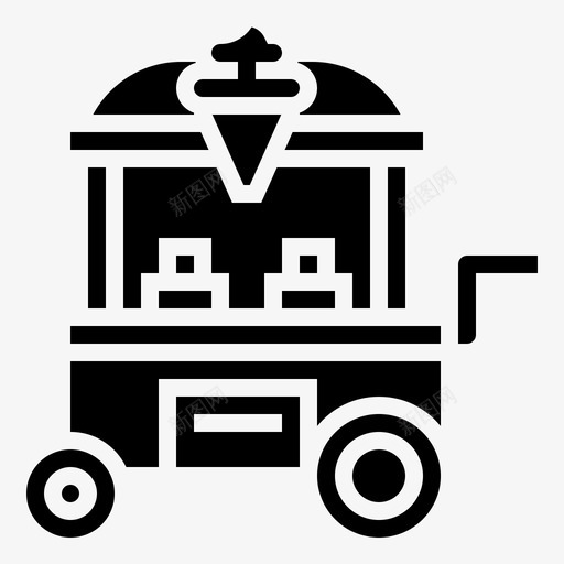 冰淇淋车糖果手推车图标svg_新图网 https://ixintu.com 冰淇淋车 手推车 糖果 街头食品和食品卡车司机字形