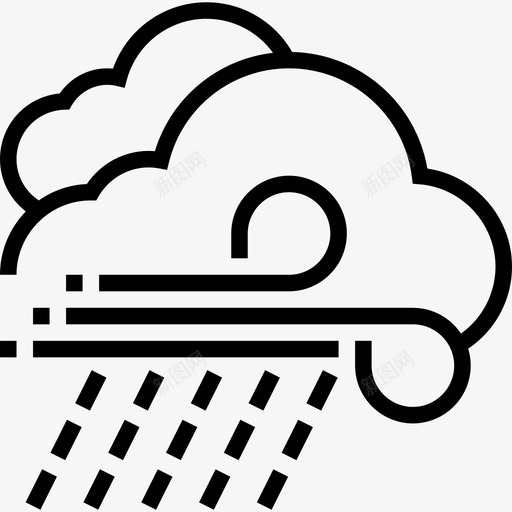 雨22号天气线性图标svg_新图网 https://ixintu.com 22号天气 线性 雨