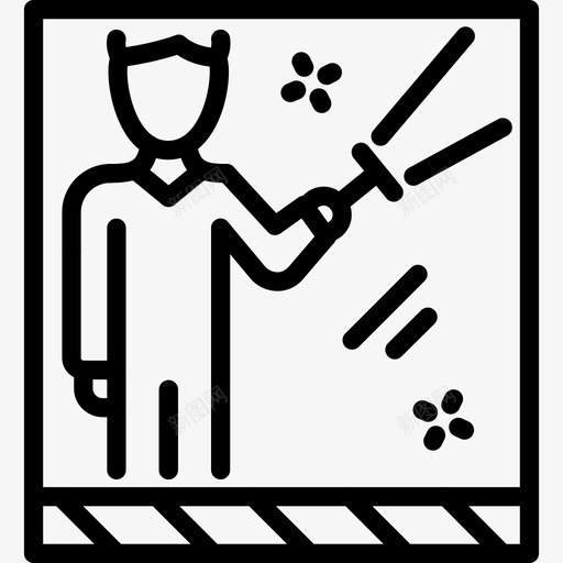 窗户清洁工职业图标svg_新图网 https://ixintu.com 窗户清洁工 职业