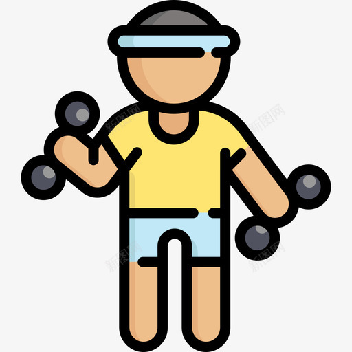 运动员健身房3线性颜色图标svg_新图网 https://ixintu.com 健身房3 线性颜色 运动员