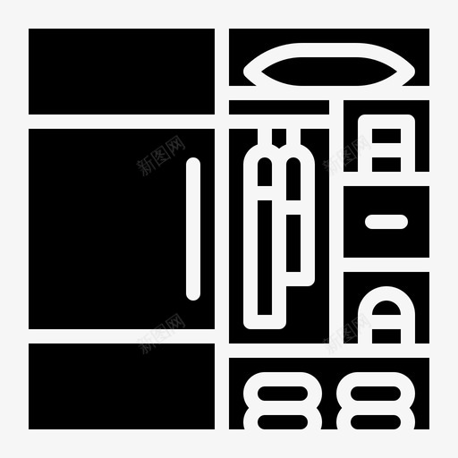 衣柜更衣室家具图标svg_新图网 https://ixintu.com 家具 更衣室 架子 衣柜