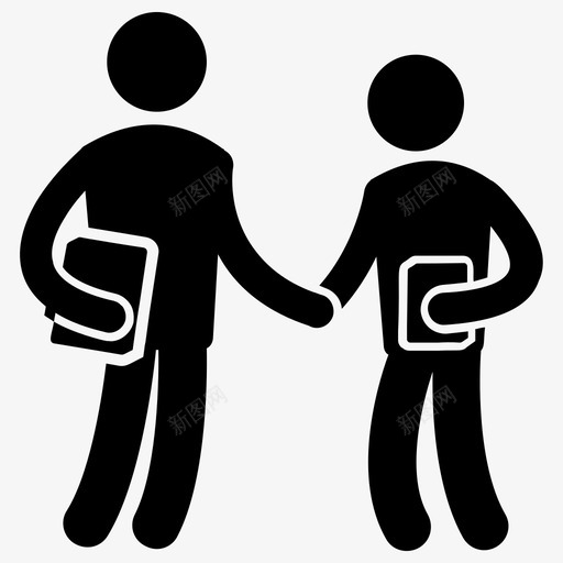 学生握手个性化握手学校会议图标svg_新图网 https://ixintu.com 个性化握手 学校会议 学校字形图标 学生握手 学生讨论 朋友手势