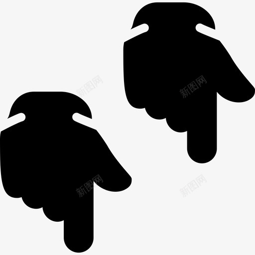向下指手势4填充图标svg_新图网 https://ixintu.com 向下指 填充 手势4