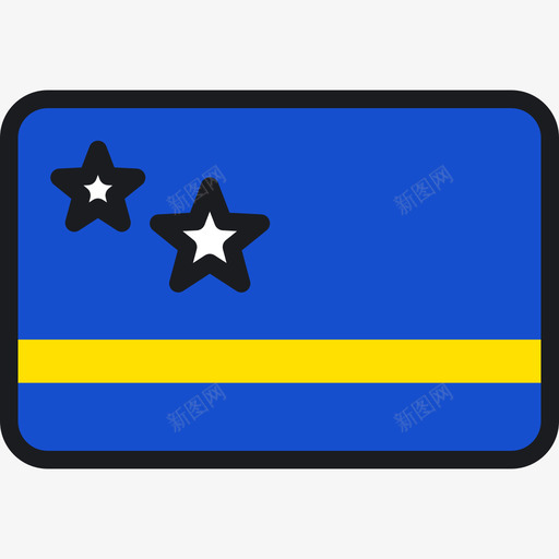 Curacaoflagscollection4圆形矩形图标svg_新图网 https://ixintu.com Curacao flagscollection4 圆形矩形