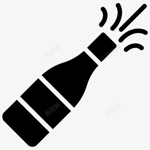 香槟派对饮料酒瓶图标svg_新图网 https://ixintu.com festajunina元素雕文图标 派对饮料 酒瓶 酒精飞溅 饮料飞溅 香槟 香槟飞溅