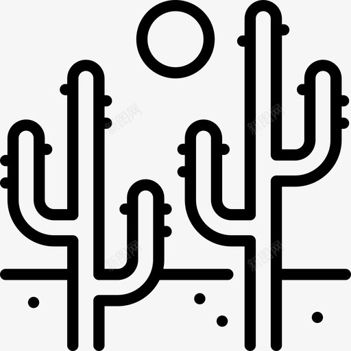 沙漠景观20线性图标svg_新图网 https://ixintu.com 景观20 沙漠 线性