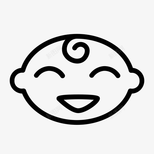 宝宝开心可爱表情图标svg_新图网 https://ixintu.com 可爱 宝宝开心 宝宝轮廓 微笑 表情
