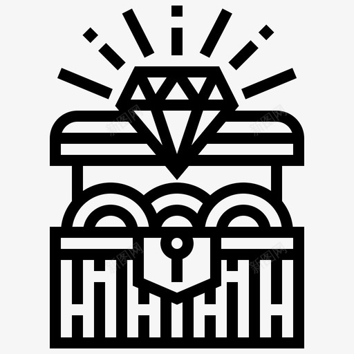 宝藏宝箱钻石图标svg_新图网 https://ixintu.com 宝箱 宝藏 海盗 海盗线 财富 钻石