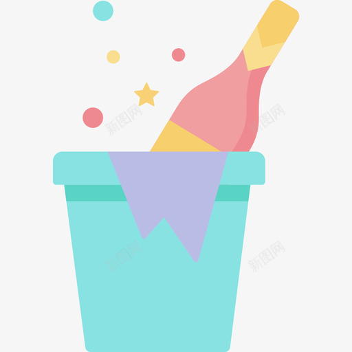 香槟生日平淡图标svg_新图网 https://ixintu.com 平淡 生日 香槟