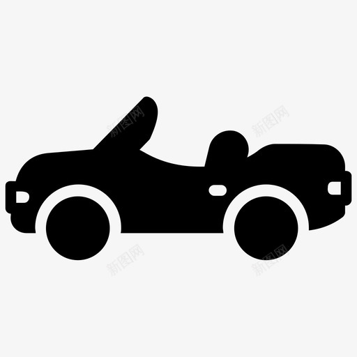 敞篷车汽车无顶汽车图标svg_新图网 https://ixintu.com 敞篷车 无顶汽车 汽车 运输 运输字形图标