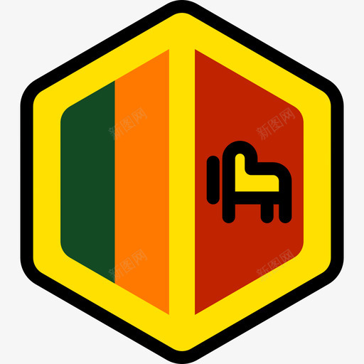 斯里兰卡旗帜收藏5六边形图标svg_新图网 https://ixintu.com 六边形 斯里兰卡 旗帜收藏5