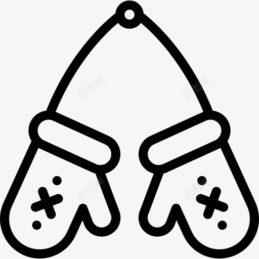 连指手套圣诞33直纹图标svg_新图网 https://ixintu.com 圣诞33 直纹 连指手套