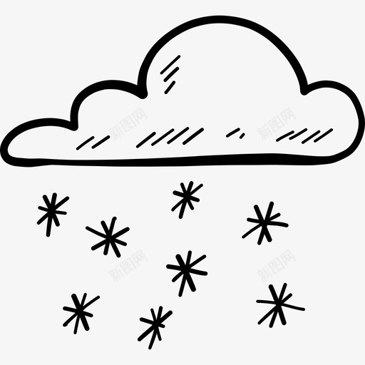 下雪圣诞节27黑色图标svg_新图网 https://ixintu.com 下雪 圣诞节27 黑色