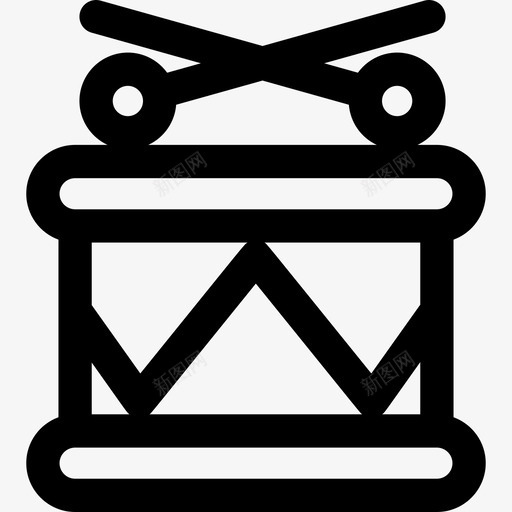 鼓派对元素5直线图标svg_新图网 https://ixintu.com 派对元素5 直线 鼓