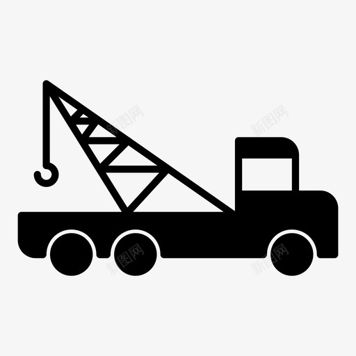 卡车起重机货物图标svg_新图网 https://ixintu.com 卡车 移动 货物 起重机 车辆 运输