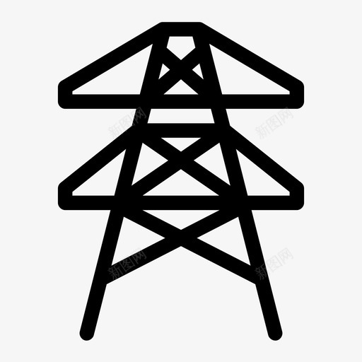 塔线桅杆图标svg_新图网 https://ixintu.com 塔 塔架 无线电 桅杆 电源 线 能源介质