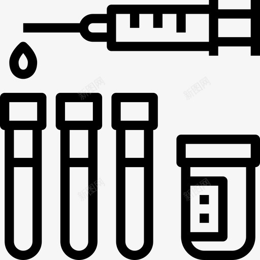 血液检测医疗线性图标svg_新图网 https://ixintu.com 医疗 线性 血液检测