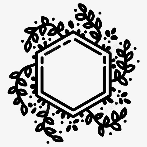 手绘六边形花环涂鸦花卉图标svg_新图网 https://ixintu.com 手绘六边形花环 手绘六边形花环和框架 框架 涂鸦 花卉 花环