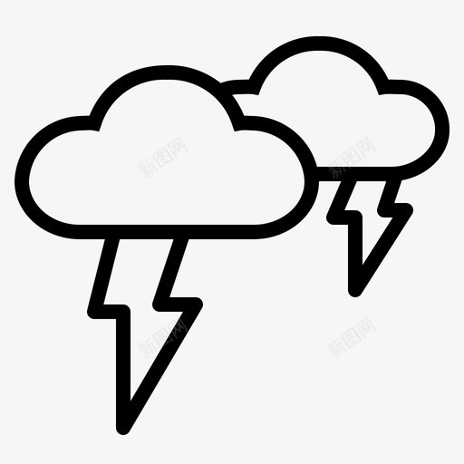 雷云闪电图标svg_新图网 https://ixintu.com 云 天气 能量 闪电 雷 雷暴