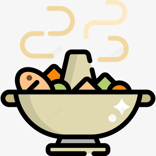 锅食物和餐厅9线性颜色图标svg_新图网 https://ixintu.com 线性颜色 锅 食物和餐厅9