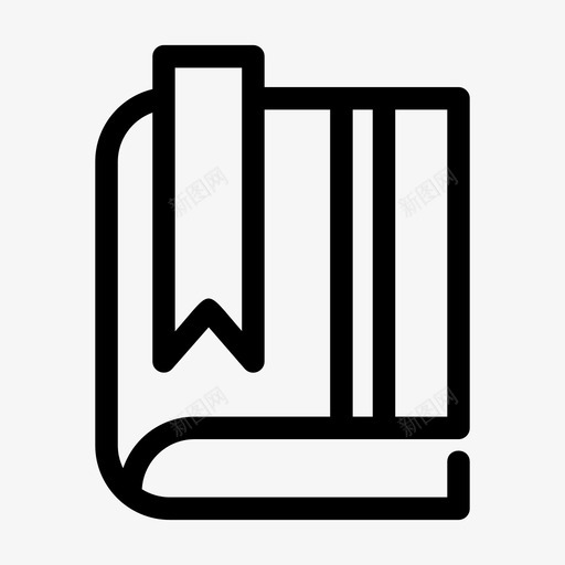 图书馆书书签图标svg_新图网 https://ixintu.com 书 书签 信息 图书馆 学习 知识