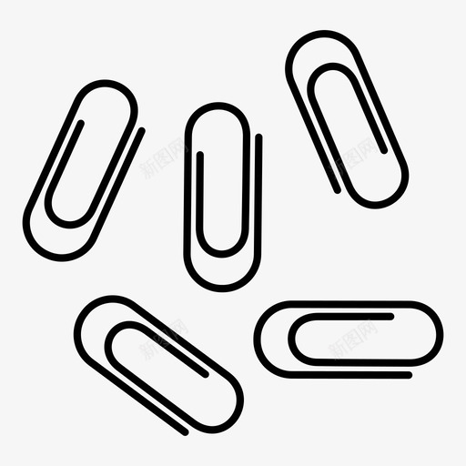 采购产品回形针回形针办公用纸图标svg_新图网 https://ixintu.com 办公用纸 回形针 文具 电线 采购产品回形针