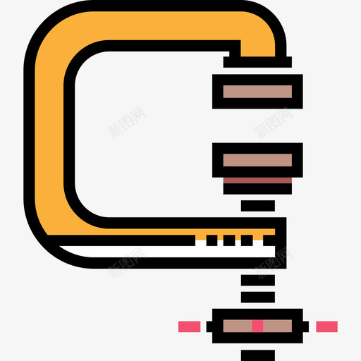 线颜色工艺4线夹图标svg_新图网 https://ixintu.com 线颜色工艺4线夹