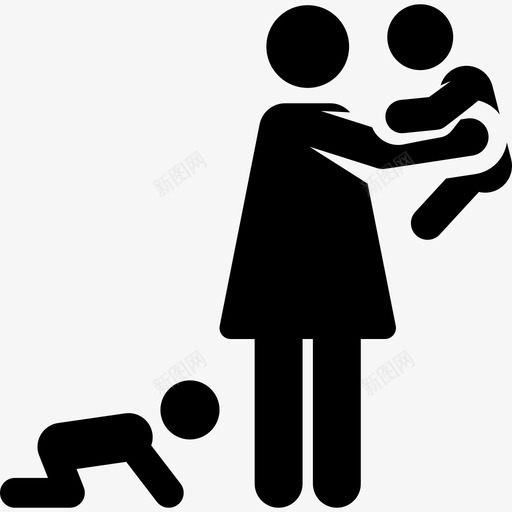 双胞胎婴儿护理象形图填充图标svg_新图网 https://ixintu.com 双胞胎 填充 婴儿护理象形图