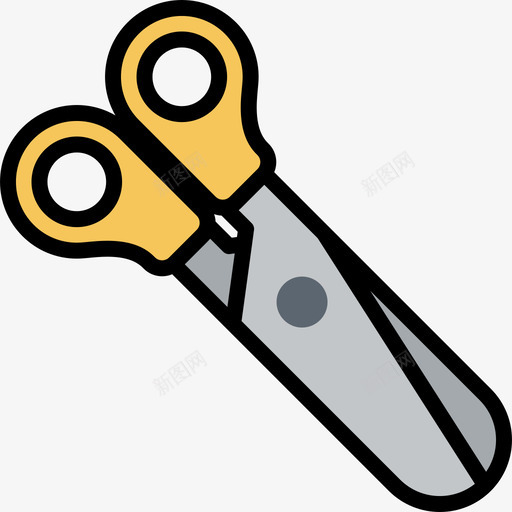 剪刀办公材料2线颜色图标svg_新图网 https://ixintu.com 剪刀 办公材料2 线颜色
