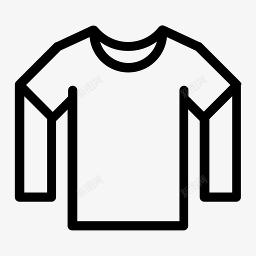 t恤休闲时尚图标svg_新图网 https://ixintu.com t恤 中性款 休闲 时尚 轮廓设计 长袖