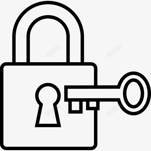 锁和钥匙打开挂锁图标svg_新图网 https://ixintu.com 打开 挂锁 锁和钥匙 锁线