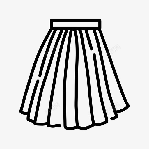 百褶裙服装时尚图标svg_新图网 https://ixintu.com 女式 手绘裙 时尚 服装 百褶裙