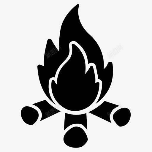 火烧烤煤砖野营火图标svg_新图网 https://ixintu.com 全球变暖雕文图标 火 火焰 烧烤煤砖 煤火 野营火