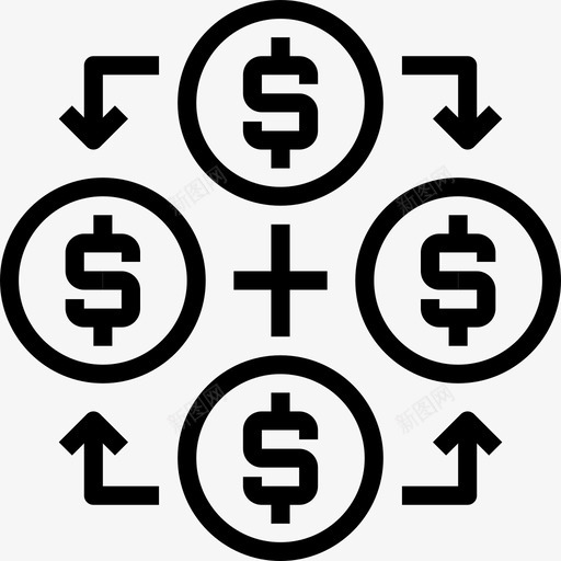 金融银行商业图标svg_新图网 https://ixintu.com 全球业务 商业 支付 现金 货币 金融 银行