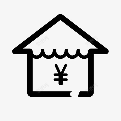 商铺出售svg_新图网 https://ixintu.com 商铺出售 单色 线性 扁平