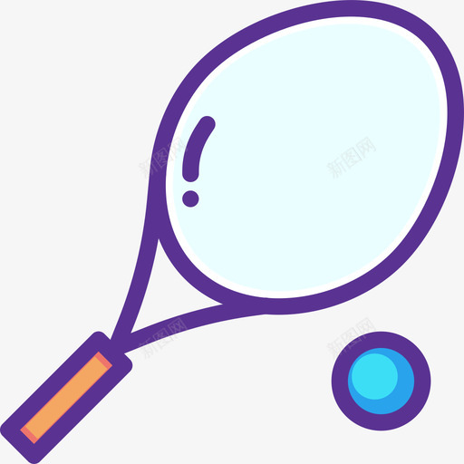 网球运动33线性颜色图标svg_新图网 https://ixintu.com 线性颜色 网球 运动33