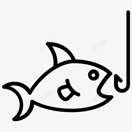 被困鱼鱼狩猎钓鱼图标svg_新图网 https://ixintu.com 海鲜 章鱼字形图标 被困鱼 贝类 钓鱼 钩子 鱼狩猎 龙虾