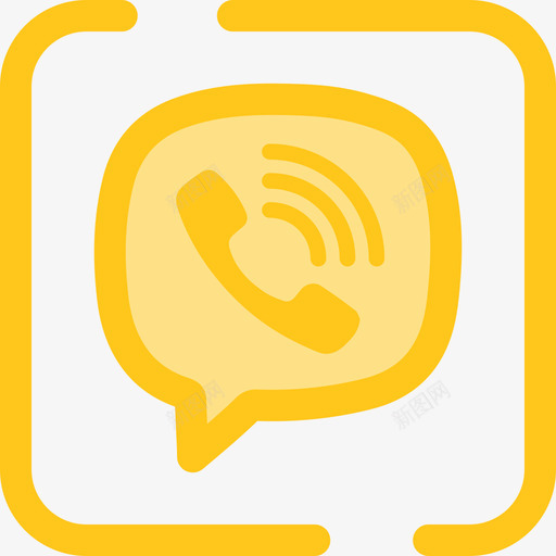 Viber社交网络3黄色图标svg_新图网 https://ixintu.com Viber 社交网络3 黄色