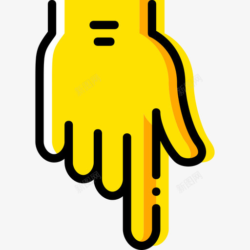 轻触手势7黄色图标svg_新图网 https://ixintu.com 手势7 轻触 黄色