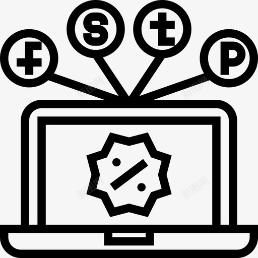 社交网络数字营销3线性图标svg_新图网 https://ixintu.com 数字营销3 社交网络 线性