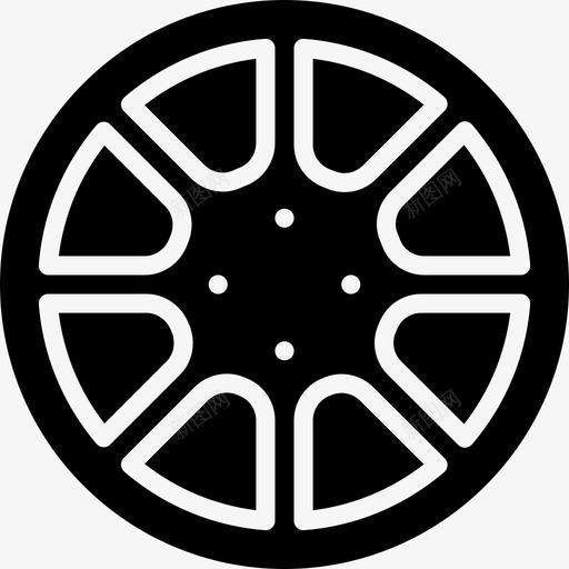 合金车轮汽车零件4填充图标svg_新图网 https://ixintu.com 合金车轮 填充 汽车零件4