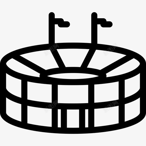 体育场城市12直线图标svg_新图网 https://ixintu.com 体育场 城市12 直线