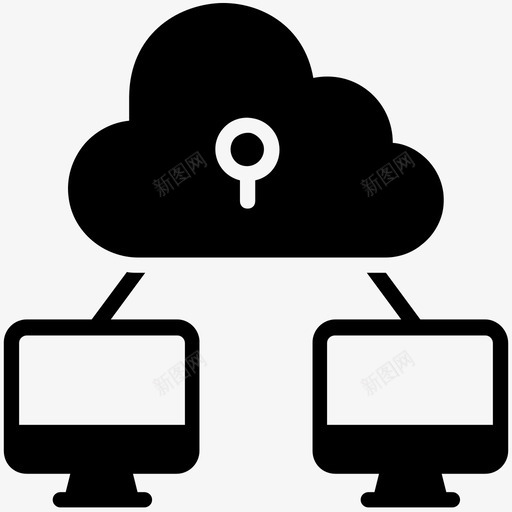 网络安全云网络保护图标svg_新图网 https://ixintu.com 专用网络 云 互联网安全标志符号图标 安全连接 服务器安全 网络保护 网络安全