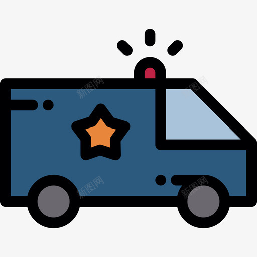 警车2号警局线形颜色图标svg_新图网 https://ixintu.com 2号警局 线形颜色 警车