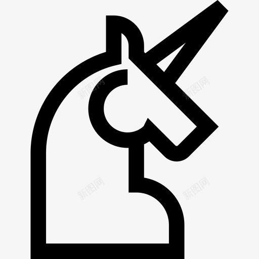 独角兽时髦风格6直线型图标svg_新图网 https://ixintu.com 时髦风格6 独角兽 直线型