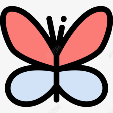 蝴蝶春天图标2线颜色图标