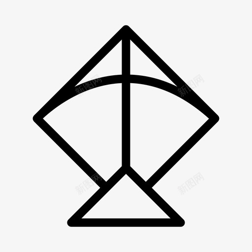 风筝娱乐放风筝图标svg_新图网 https://ixintu.com 娱乐 放风筝 运动 风筝 风风筝