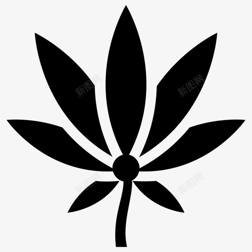 大麻大麻叶开花药草图标svg_新图网 https://ixintu.com 休闲药物 大麻 大麻叶 大麻叶实心图标 开花药草